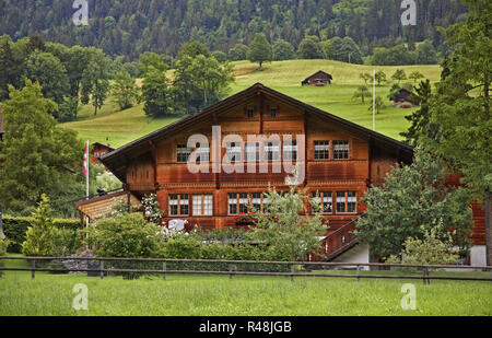 Erlenbach im Simmental village. Canton of Bern. Switzerland Stock Photo