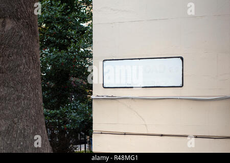 Painted Blank london street name sign on corner of house Stock Photo