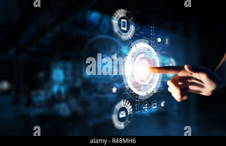 New media technologies in use. Mixed media Stock Photo