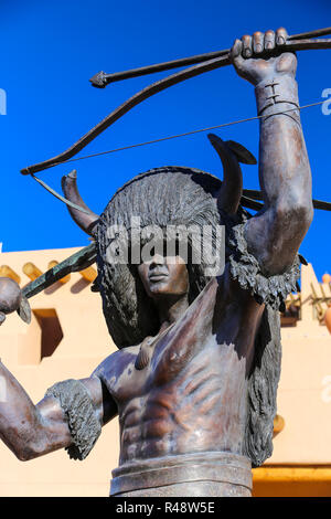 Native American Deer Walker Indian Warrior Statue Stock Photo