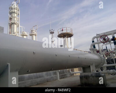 Heat exchanger in a refinery Stock Photo