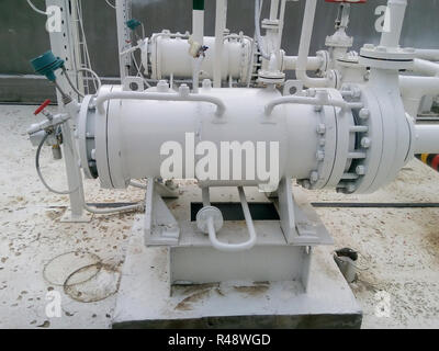 The pump for pumping hot products of oil refining Stock Photo