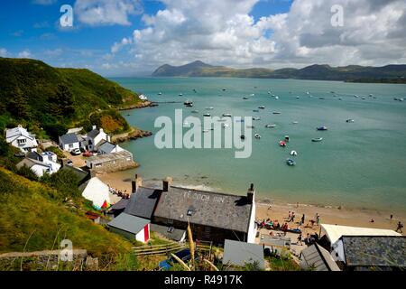 view of a small village located on a bay Stock Photo