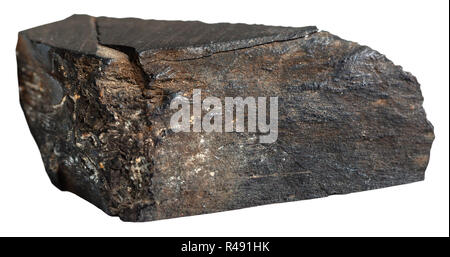 specimen of raw Jet (lignite, brown coal) gemstone Stock Photo