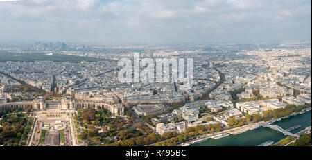 Panoramic View of Downtown Paris From the Eiffell Tower With Cloudy Skies