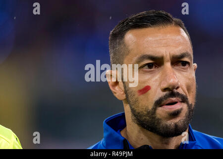 Genoa, Italy. 25th Nov, 2018. Fabio Quagliarella (Sampdoria)  during the Italian 'Serie A' match between Genoa 1-1 Sampdoria at Luigi Ferraris Stadium on November 25 , 2018 in Genova, Italy. (Photo by Maurizio Borsari/AFLO) Stock Photo