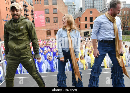 London, UK. 26th Nov, 2018. Strictly Come Dancing - James Jordan and Ola Jordan and Lucy Bardick is a Choreographer and casts Cassie Clare and Lukas Hunt join Mamma Mia! Here we go again hosts Guinness World Records largest disco dance at London Waterloo on 26 November 2018, London, UK Credit: Picture Capital/Alamy Live News Stock Photo