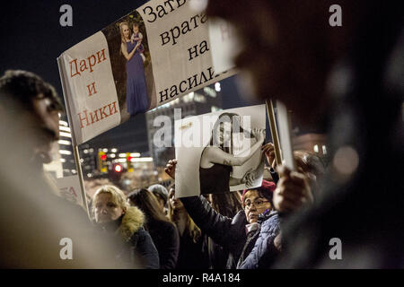 Sofia, Bulgaria. 26th Nov, 2018. A Bulgarian Seen Holding A Placard ...