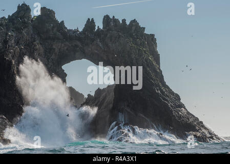 A naturally formed rock arch at the Farallon islands, California.