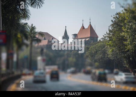 streets of the Indian city of Mumbai. City center Stock Photo