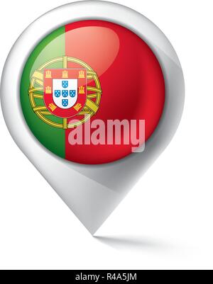 Portugal flag, vector illustration on a white background Stock Vector
