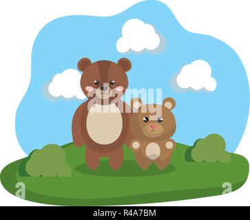 Cartoon family bears in the jungle Stock Vector Image & Art - Alamy