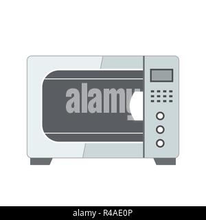 Microwave in flat style illustration isolated on white Stock Vector