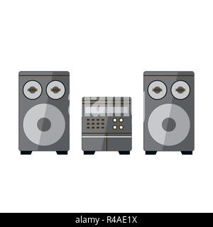Music player in flat style illustration isolated on white Stock Vector