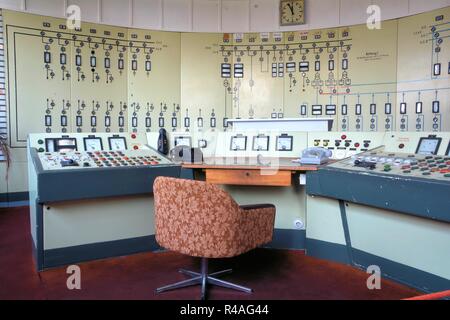 Control center in the former open-pit mine Ferropolis Stock Photo