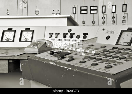 Control center in the former open-pit mine Ferropolis Stock Photo