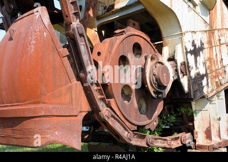 Detail of a gigantic lignite excavator in the disused opencast mining Ferropolis Stock Photo