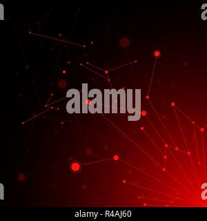 Geometric pattern with connected lines and dots. Stock Vector
