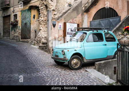Old fiat in the street, tilo, Calabria, Italy, Europe. Stock Photo