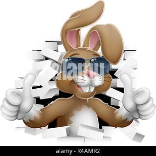 Easter Bunny Cool Rabbit Sunglasses Thumbs Up Stock Vector