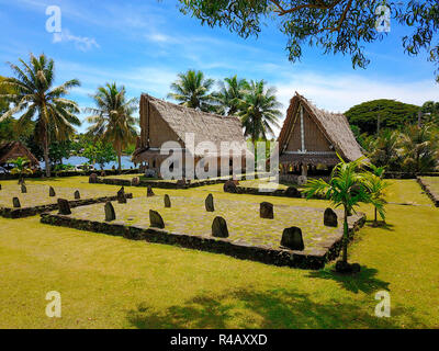 Yap Island, museum village, traditional hut, Colonia, Yap, Caroline Islands, Federal States of Micronesia Stock Photo