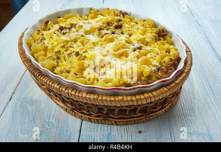 Taco Macaroni Casserole recipe turns a macaroni and cheese recipe into
