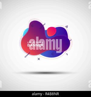 Modern liquid shape gradient sale banner. Vector illustration of abstract colorful fluid banner made of different simple shapes for your design