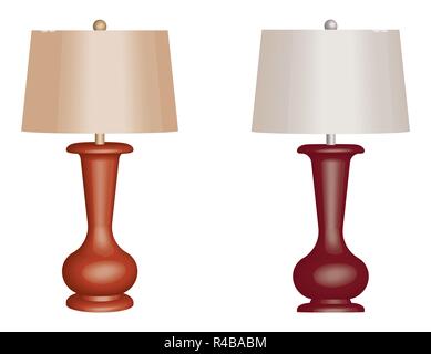 Wooden table lamp. Vector illustration Stock Vector