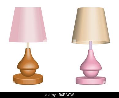 Table lamp. 3D effect. Vector illustration Stock Vector