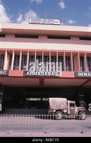 Exterior of Ahmedabad railway station, Gujarat, India, Asia Stock Photo