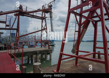 The old port in Songkhla, Thailand. Stock Photo