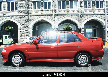 Mitsubishi Lancer red coloured car, Mumbai, India, Asia Stock Photo