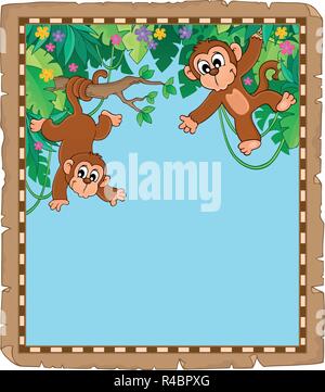 Two monkeys in the jungle illustration Stock Vector Image & Art - Alamy