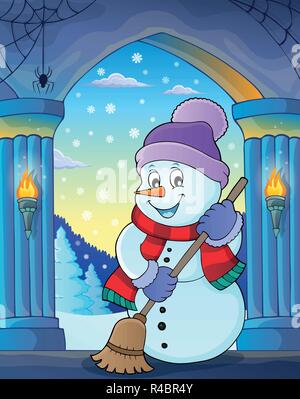 Winter snowman subject image 8 - eps10 vector illustration. Stock Vector