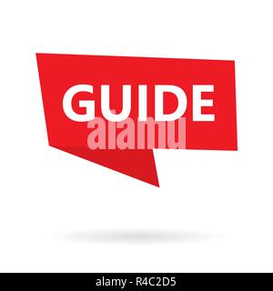 guide written on a speech bubble- vector illustration Stock Vector