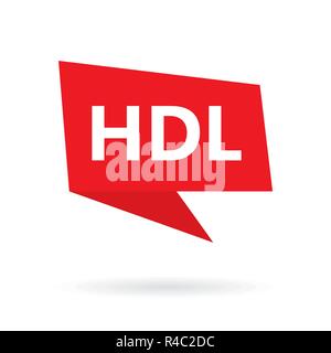 HDL (High-density lipoprotein) acronym on a speach bubble- vector illustration Stock Vector