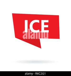 ICE (In Case of Emergency) acronym on a sticker- vector illustration Stock Vector
