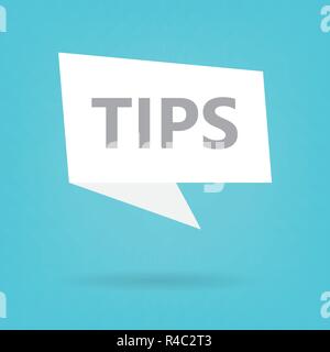 tips word on a speech bubble- vector illustration Stock Vector