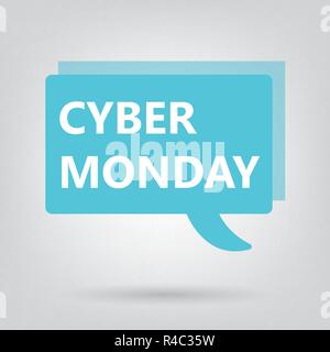 cyber monday on a speech bubble- vector illustration Stock Vector