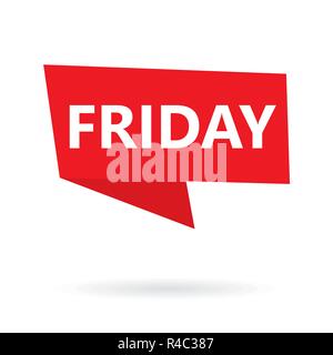 friday word on a speech bubble- vector illustration Stock Vector