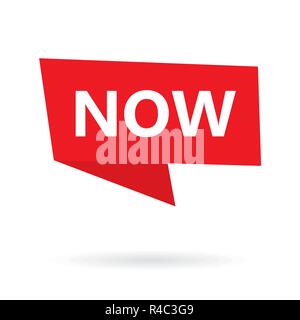 now written on a speech bubble- vector illustration Stock Vector