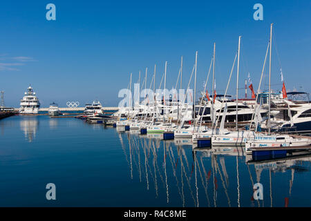 Sochi, Russia - JUNE  29, 2016: Marine station - station complex Port of Sochi. Krasnodar Krai, Russia. Stock Photo