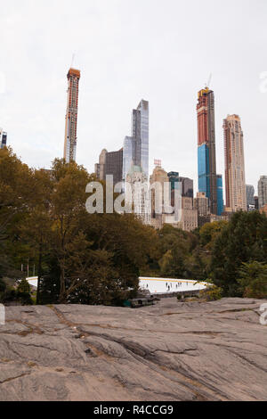 The Trump Woolman ice rink in Central Park, New York City, United States of America. Stock Photo