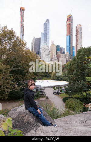 The Trump Woolman ice rink in Central Park, New York City, United States of America. Stock Photo