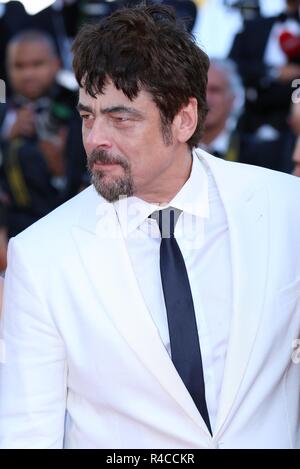 CANNES, FRANCE – MAY 19, 2018: Benicio del Toro walks the red carpet at 'The Man Who Killed Don Quixote' screening at the 71st Festival de Cannes Stock Photo