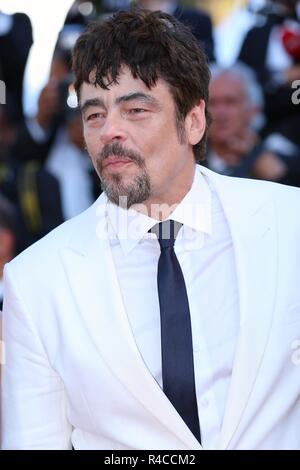 CANNES, FRANCE – MAY 19, 2018: Benicio del Toro walks the red carpet at 'The Man Who Killed Don Quixote' screening at the 71st Festival de Cannes Stock Photo