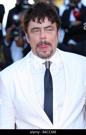 CANNES, FRANCE – MAY 19, 2018: Benicio del Toro walks the red carpet at 'The Man Who Killed Don Quixote' screening at the 71st Festival de Cannes Stock Photo