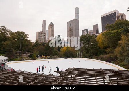 The Trump Woolman ice rink in Central Park, New York City, United States of America. Stock Photo