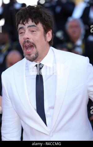 CANNES, FRANCE – MAY 19, 2018: Benicio del Toro walks the red carpet at 'The Man Who Killed Don Quixote' screening at the 71st Festival de Cannes Stock Photo