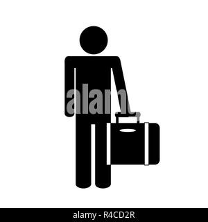 man man briefcase pictogram icon isolated graphic vector illustration Stock Vector